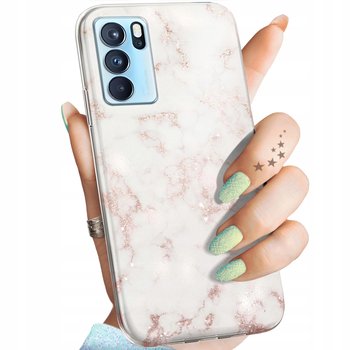 Etui Do Oppo Reno 6 Pro 5G Wzory Białe Kamień Kształty Obudowa Pokrowiec - Hello Case