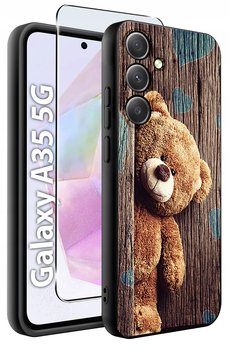 ETUI do Samsung A35 5G WZORY | SILIKONOWE MATT CASE + SZKŁO HARTOWANE 9H - Krainagsm
