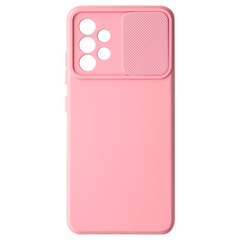Etui do Samsung Galaxy A32 4G Elastyczny silikonowy wysuwany pokrowiec na aparat w kolorze różowym - Avizar