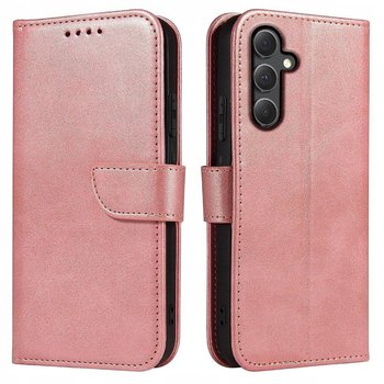 Etui do Samsung Galaxy A35 Skórzane PORTFEL SKIN CASE + Szkło OCHRONNE 9H - Krainagsm