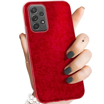 Etui Do Samsung Galaxy A52 5G Wzory Czerwone Serca Róże Obudowa Pokrowiec - Hello Case