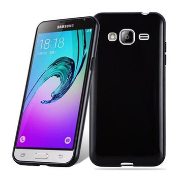 Etui Do Samsung Galaxy J3 2016 Pokrowiec w CZARNY Obudowa Ochronny TPU Silikon Case Cover Cadorabo - Cadorabo