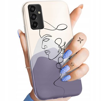 Etui Do Samsung Galaxy M13 Wzory Continuous Line-Art Kreska Linie Obudowa - Hello Case