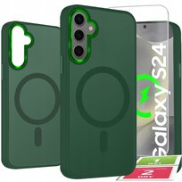 Etui Do Samsung Galaxy S24 Case +Szkło 9H WZMACNIANE 360° Matt Do Magsafe
