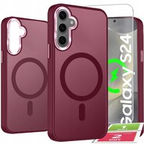 Etui Do Samsung Galaxy S24 Case +Szkło 9H WZMACNIANE 360° Matt Do Magsafe