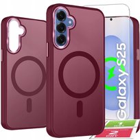 Etui Do Samsung Galaxy S25 Case +Szkło 9H WZMACNIANE 360° Matt Do Magsafe