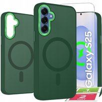 Etui Do Samsung Galaxy S25 Case +Szkło 9H WZMACNIANE 360° Matt Do Magsafe