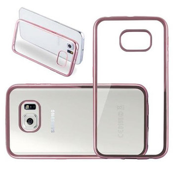 Etui Do Samsung Galaxy S6 EDGE Pokrowiec w CHROM RÓŻOWE ZŁOTO TPU Silicone Case Cover Obudowa Ochronny Cadorabo - Cadorabo
