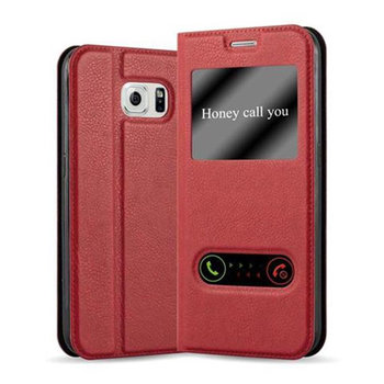 Etui Do Samsung Galaxy S6 w CZERWONY SZAFRAN Pokrowiec Obudowa Case Cover Portfel Ochronny Cadorabo - Cadorabo