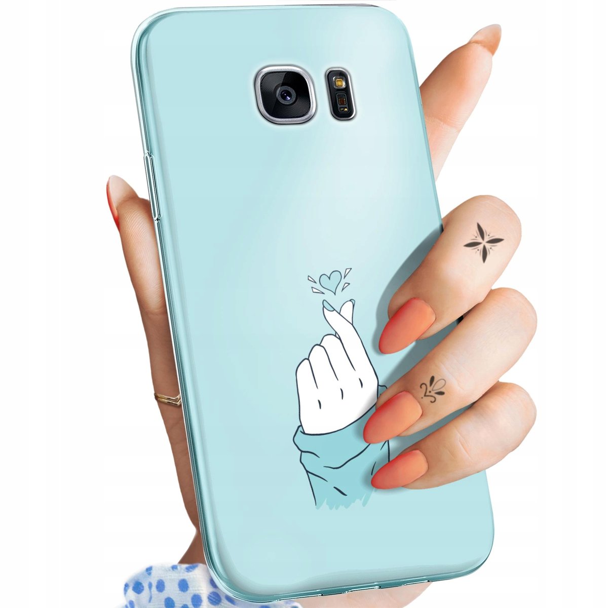 Etui Do Samsung Galaxy S7 Edge Wzory Niebieskie Blue Blau Obudowa