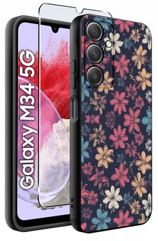 ETUI do Samsung M34 5G WZORY | SILIKONOWE MATT CASE + SZKŁO HARTOWANE 9H - Krainagsm