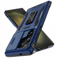 Etui do Samsung S24 Ultra Niebieskie Pancerne z Podstawką Case Granatowy