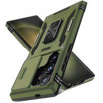 Etui do Samsung S24 Ultra Pancerne Wojskowe Zielone Oliwkowe z Podstawką