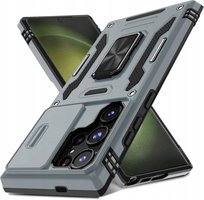 Etui Do Samsung S24 Ultra Szare Pancerne Z Podstawką Wojskowe Szary