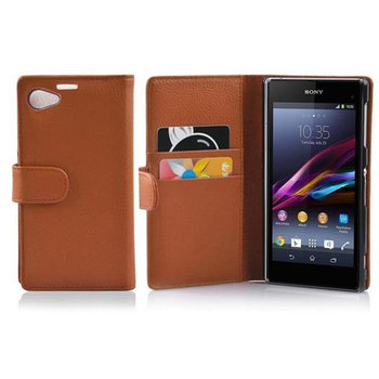 Etui Do Sony Xperia Z1 COMPACT w BRĄZOWY KONIAK Pokrowiec Portfel Case Cover Obudowa Cadorabo - Cadorabo