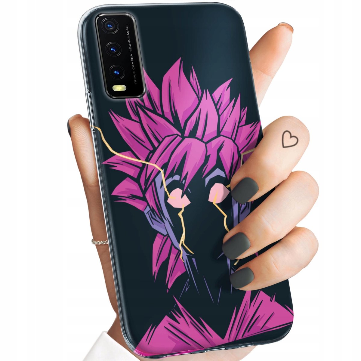 Carcasa Cokitec Para Vivo Y20S - Diseño Fairy Tail, TPU Resistente, Protección Antigolpes, Color Negro
