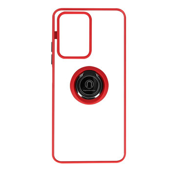 Etui do Xiaomi 11T i 11T Pro Bi-materiał Metal Ring Support - czerwone - Avizar