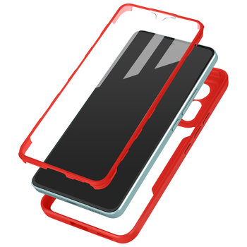 Etui do Xiaomi 12 Lite Odporna na wstrząsy pleksi tylna i przednia polimerowa konturówka czerwona - Avizar