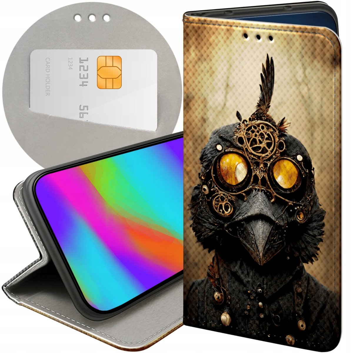 ETUI DO XIAOMI REDMI 12C / REDMI 11A / POCO C55 WZORY STEAMPUNK MASZYNY ...