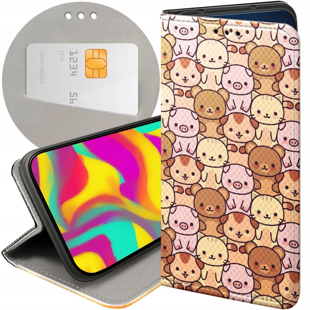 Coque Portefeuille Rétro Pour Xiaomi Redmi 12C / 11A - Housse En Cuir PU Avec Support Et Porte-cartes, Grise