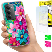 Etui do Xiaomi Redmi 15 4G / 5G 169mm Obudowa Case Plecki Kwiaty + SZKŁO FONNEO