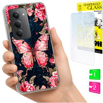 Etui do Xiaomi Redmi 15 4G / 5G 169mm Obudowa Case Plecki Motyl + SZKŁO FONNEO