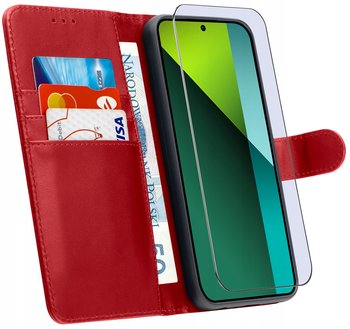 ETUI do Xiaomi Redmi Note 13 Pro 5G|SKÓRZANE PORTFEL BOOK TOKRA CASE +SZKŁO - Krainagsm