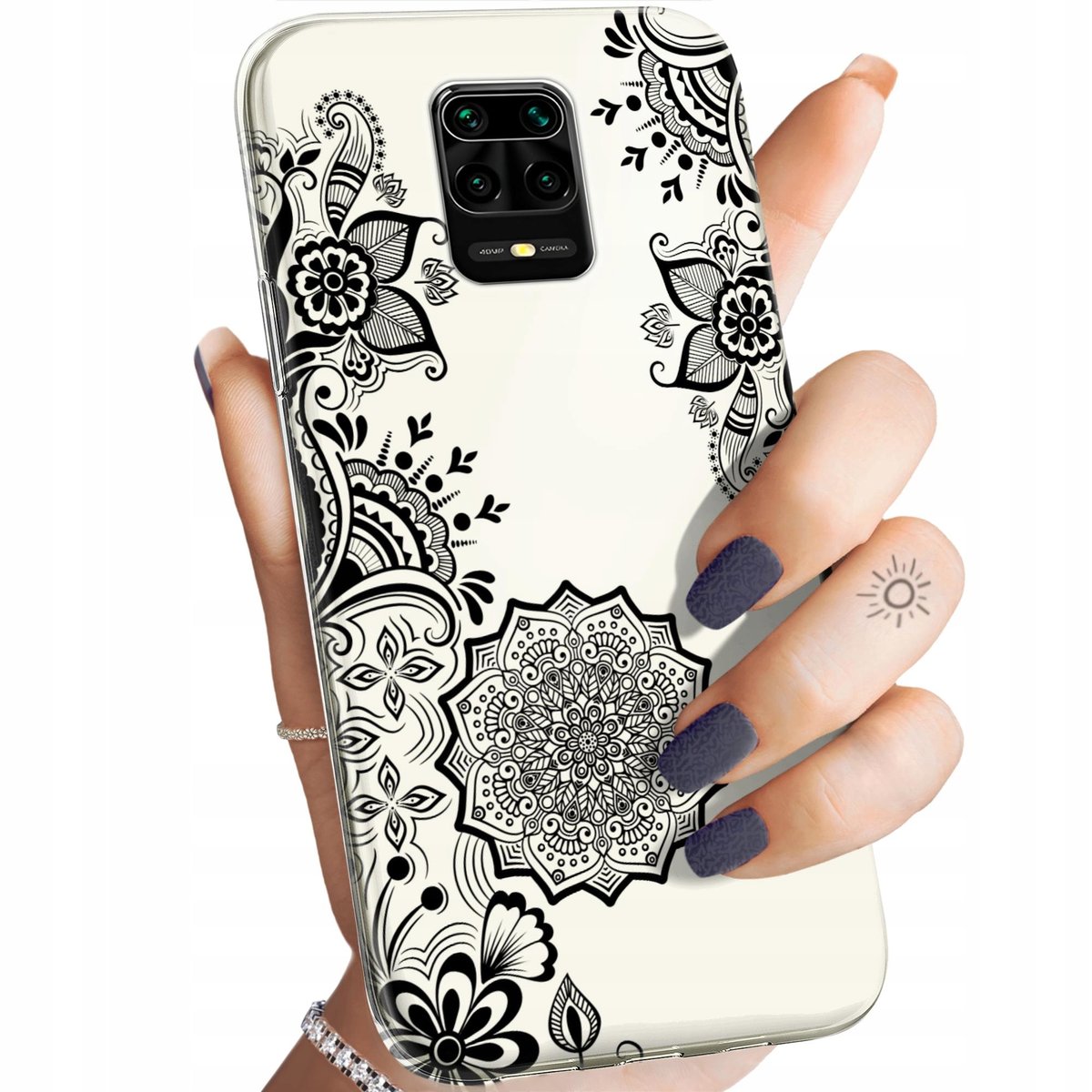 Funda Libro Magnética Para Xiaomi Redmi Note 9 - Diseño Mandala Azul, Con Ranuras Para Tarjetas Y Soporte Plegable