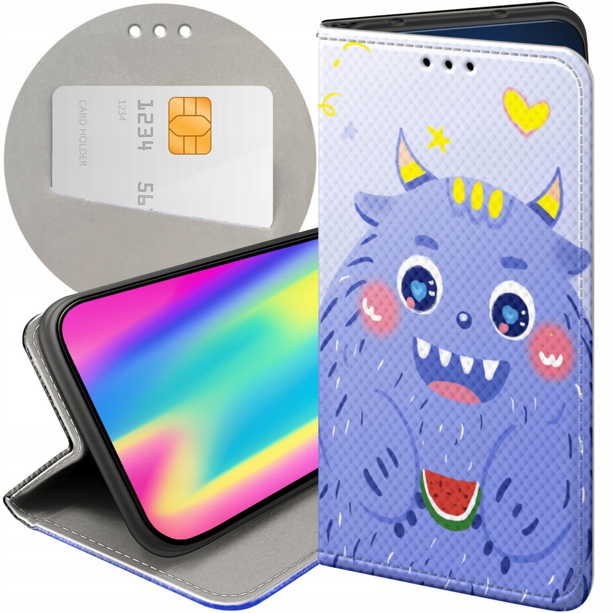 Custodia Topme Per HUAWEI Y6 2019 / Y6 Pro 2019 / HONOR 8A / Y6S 2019 - Cover In TPU Morbida Con Effetto Pelle E Dettaglio Metallo, Azzurro