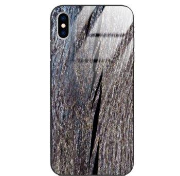 Etui drewniane iPhone Xs Old Fashion Wood Blue Gray Forestzone Glass - ForestZone