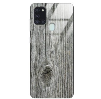 Etui drewniane Samsung Galaxy A21s Old Fashion Wood Gray Forestzone Glass - ForestZone