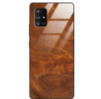 Etui drewniane Samsung Galaxy A71 5g Premium Wood Caramel Forestzone Glass - ForestZone