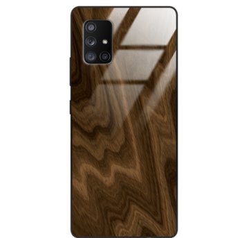 Etui drewniane Samsung Galaxy A71 5g Premium Wood Chocolate Forestzone Glass - ForestZone
