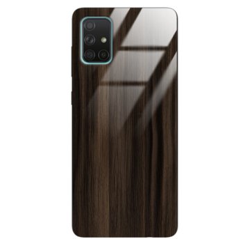 Etui drewniane Samsung Galaxy A71 Premium Wood Dark Brown Forestzone Glass - ForestZone