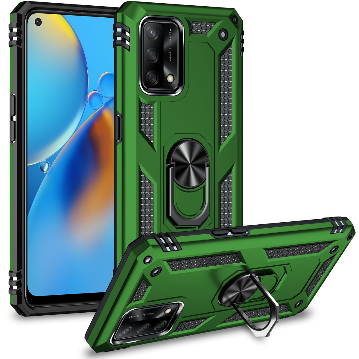 Etui Exoguard Armor Ring - Oppo A74 5G - Pancerne Case Obudowa Futerał ...