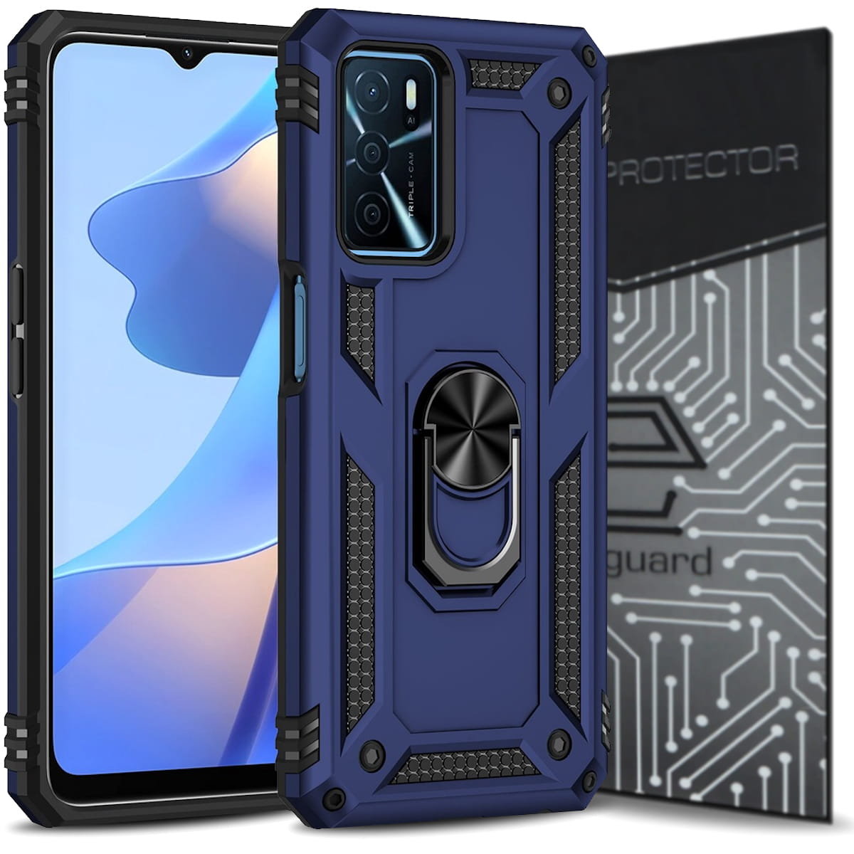 GOGME Cover per Oppo A16 / A16s / A54s, Custodia in TPU a Gradiente Colori, [Rinforzare la con Angoli] Custodia Trasparente Silicone Morbida Ultra Sottile Case (Viola/Blu