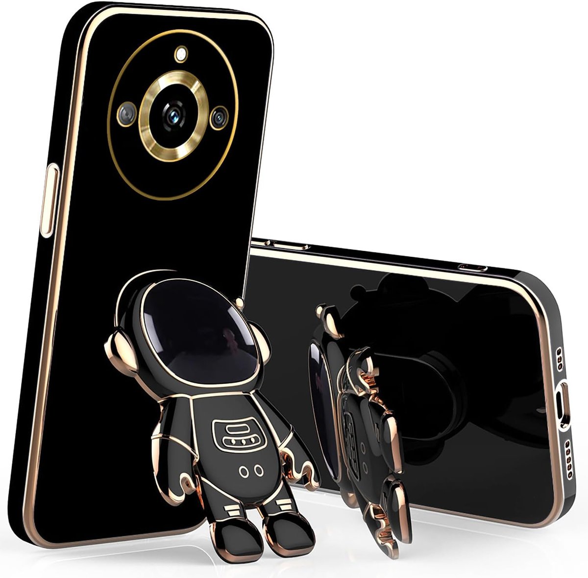 Cover Per Realme 11 Pro+ / 11 Pro Plus: Morbida Al TPU, Antiurto E Sottile - Nero - 2