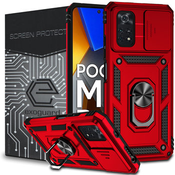 Etui Exoguard Camcover + Szkło - Xiaomi Poco M4 Pro (4G) - Pancerne Case Obudowa Futerał Ring - Exoguard