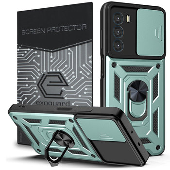 Etui Exoguard Camshield + Szkło - Motorola Moto G52 / G82 - Pancerne Case Obudowa Futerał Ring - Exoguard