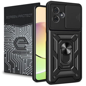 Etui Exoguard Camshield + Szkło - Motorola Moto G54 5G / G54 5G Power Edition - Pancerne Case Obudowa Futerał Ring - Inny producent