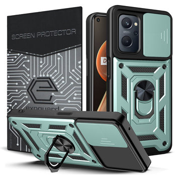 Etui Exoguard Camshield + Szkło - Oppo A96 (4G) / Realme 9I - Pancerne Case Obudowa Futerał Ring - Exoguard