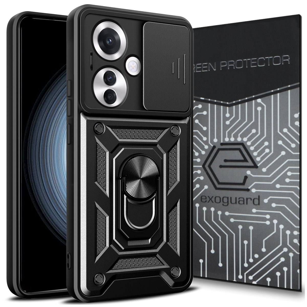 ETUI EXOGUARD CAMSHIELD + SZKŁO - OPPO RENO 11F 5G - PANCERNE CASE ...
