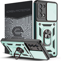 Etui Exoguard Camshield + Szkło - Oppo Reno 5 4G/5G - Pancerne Case Obudowa Futerał Ring EXOGUARD