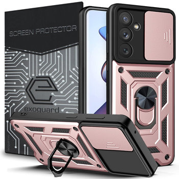 Etui Exoguard Camshield + Szkło - Samsung Galaxy A34 5G - Pancerne Case Obudowa Futerał Ring - Exoguard