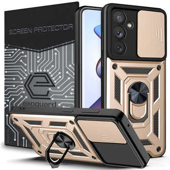 Etui Exoguard Camshield + Szkło - Samsung Galaxy A34 5G - Pancerne Case Obudowa Futerał Ring - Exoguard