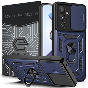 Etui Exoguard Camshield + Szkło - Samsung Galaxy A34 5G - Pancerne Case Obudowa Futerał Ring - Exoguard