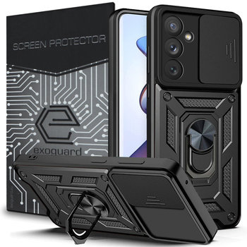 Etui Exoguard Camshield + Szkło - Samsung Galaxy A34 5G - Pancerne Case Obudowa Futerał Ring - Exoguard