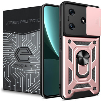 Etui Exoguard Camshield + Szkło - Tecno Spark 10 Nfc - Pancerne Case Obudowa Futerał Ring - Inny producent