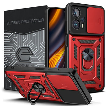 Etui Exoguard Camshield + Szkło - Xiaomi Poco X4 Gt - Pancerne Case Obudowa Futerał Ring - Exoguard