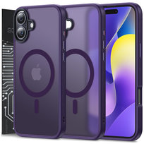 ETUI EXOGUARD FROSTED + SZKŁO - APPLE IPHONE 16 - PANCERNE CASE OBUDOWA FUTERAŁ EXOGUARD